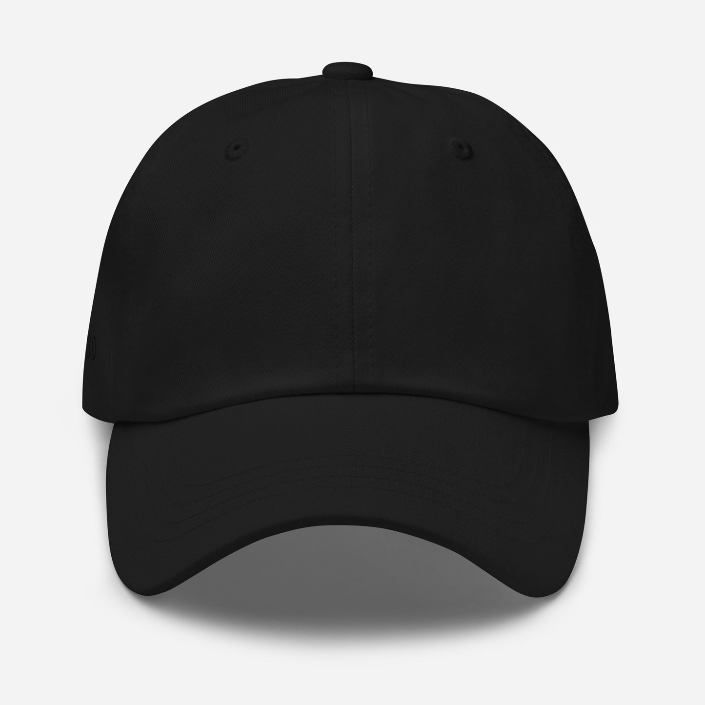 Black dad hat low profile front view