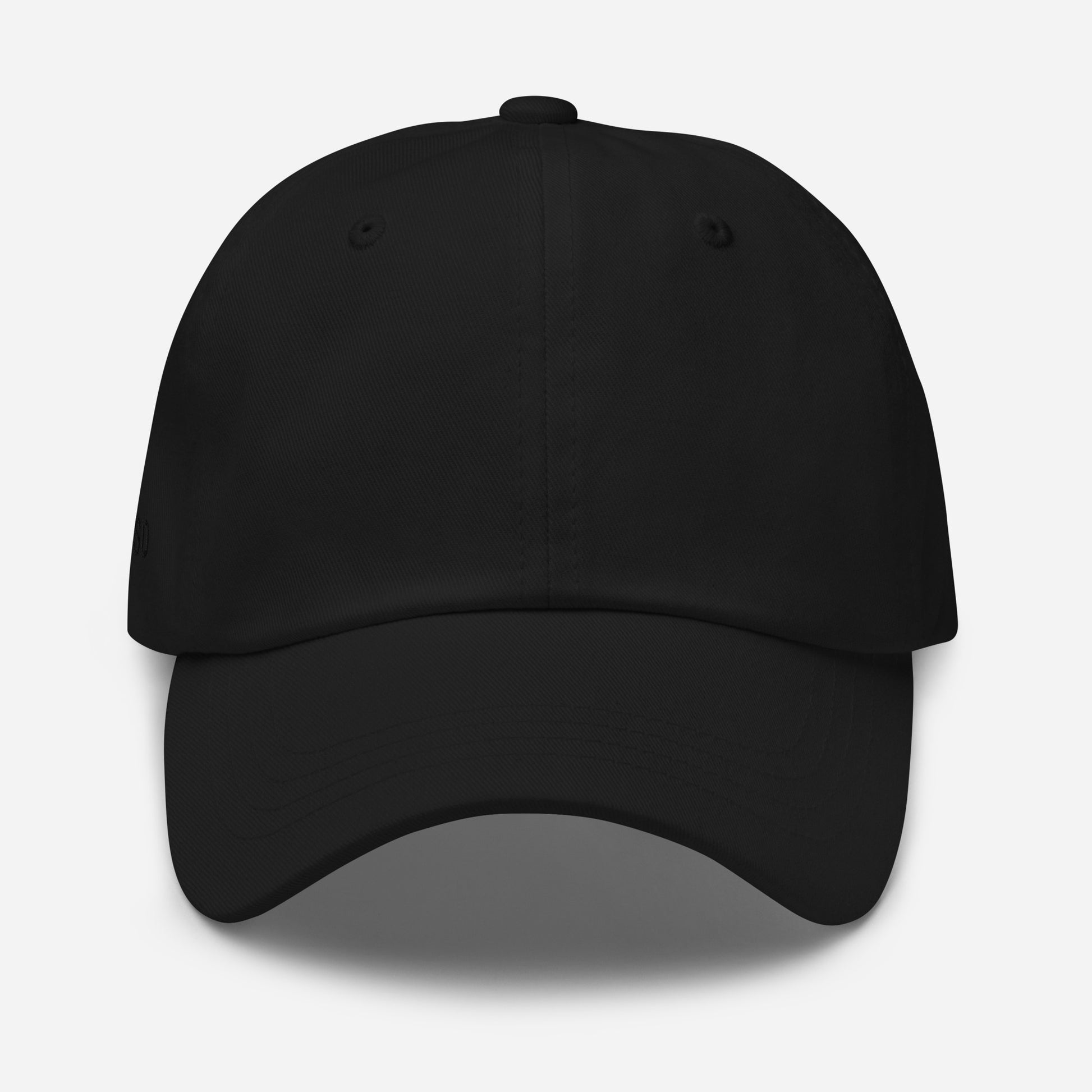 Black dad hat low profile front view