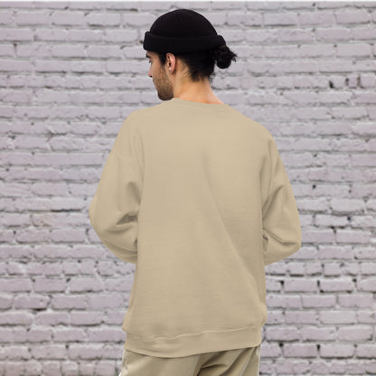 Model wearing CORE Sand Crewneck for dance or flow practice Back